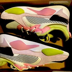 8c kids/infant white-black-prism pink pumas